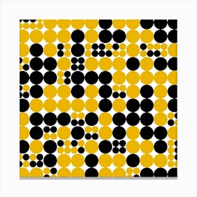 Black And Yellow Dots Canvas Print