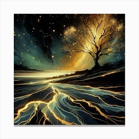 Golden lines Canvas Print