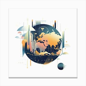 Digital World Canvas Print