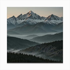 Sunrise In The Mountains Canvas Print