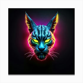 Neon Cat 1 Canvas Print