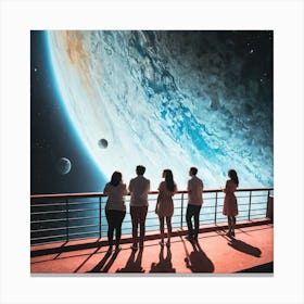 People Looking At The Planet Canvas Print