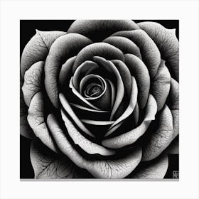 Black And White Rose 1 Canvas Print