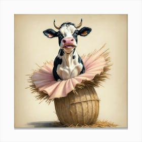 Cow In Tutu 2 Canvas Print