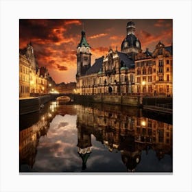 City At Dusk Canvas Print