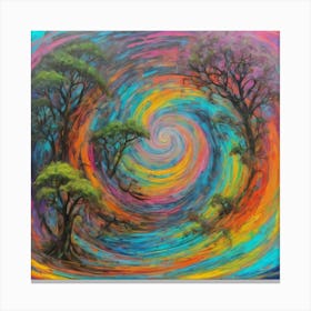 Spiral Tree Painting Canvas Print