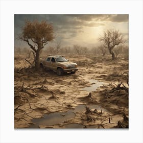 Truck In The Desert 11 Canvas Print