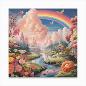 Rainbow Over The Valley Canvas Print