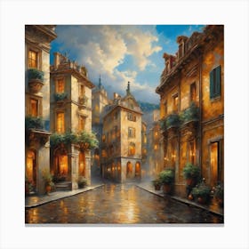 City At Night 1 Canvas Print