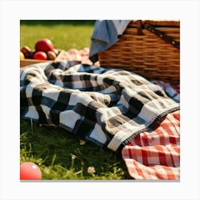 Towel design Checkered picnic Canvas Print