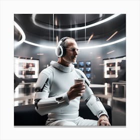 Steve Jobs In Space 1 Canvas Print