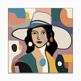 Woman In A Hat 16 Canvas Print