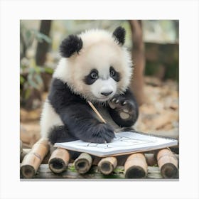 Baby Panda Sketcher Canvas Print