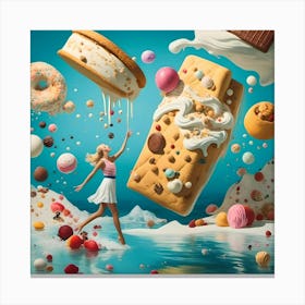 Ice Cream And Donuts Canvas Print