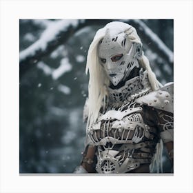 Lady Warrior in the snow Canvas Print