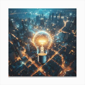 Light Bulb In The City 1 Canvas Print