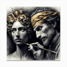 Artist And The Painter Canvas Print