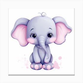 Watercolour elephant  Canvas Print
