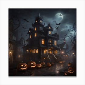 Halloween House Stock Videos & Royalty-Free Footage Canvas Print