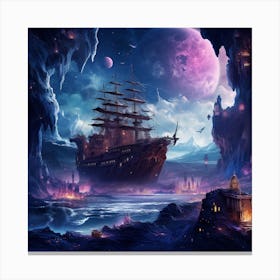 Ship In The Cave Canvas Print