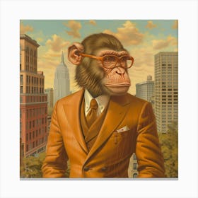 Monkey In A Suit Canvas Print