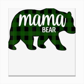 Mama Bear Plaid Retro Christmas Pajama Pjs Mom Life Canvas Print