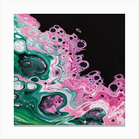 Liquid Pink And Green Canvas Print