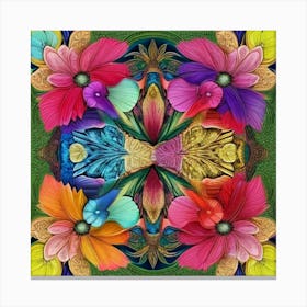 Kaleidoscope Of Flowers Canvas Print