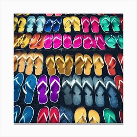 Colorful Flip Flop pack Canvas Print