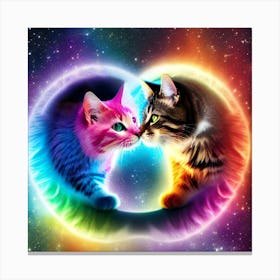 Yin And Yang Cats universal Canvas Print