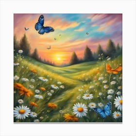 Butterfly In The Meadow Canvas Print