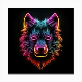 Neon Wolf Head 6 Toile