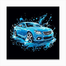 Logo Vector Car Wash Clean Soap Bubbles Water Splash Detailing Automotive Foam Service (7) Canvas Print