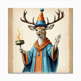 Deer With A Wand Canvas Print