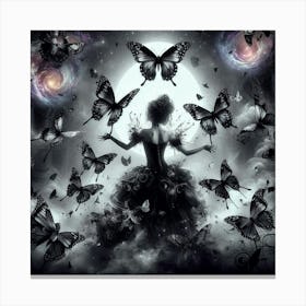 Woman With Butterflies Canvas Print