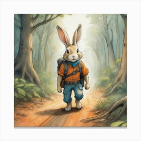 Rabbit In The Woods 4 Canvas Print