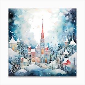 Ephemeral Tidings: Vibrant Christmas Canvas Print
