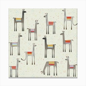 Llamas in a Meadow Canvas Print