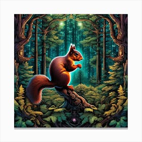 Squirrel In The Forest 164 Canvas Print