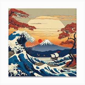 Great Wave Off Kanagawa 8 Canvas Print