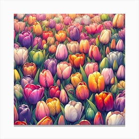 Colorful Tulips Canvas Print