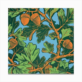 Acorns On A Branch Canvas Print