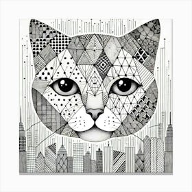 Gutter Whisker City Cat Canvas Print