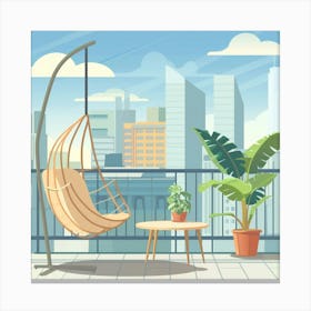 Balcony With Swing Chair 4 Canvas Print