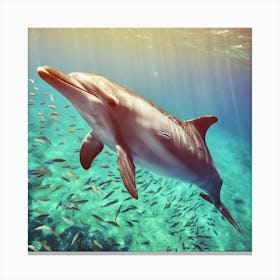 Dolphin In The Ocean Canvas Print