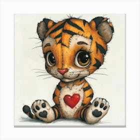 Patchwork Cartoon Baby Tiger 2 Toile