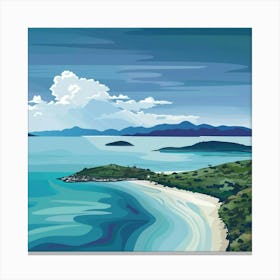 A Whitsunday Islands In Australia Vector Design Canvas Print