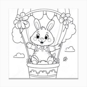 Bunny In A Hot Air Balloon Canvas Print