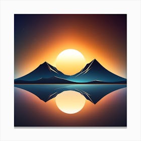 Sunset Mountain Landscape Canvas Print