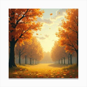 Golden Autumn Afternoon With Soft, Colorful Foliage 1 Canvas Print